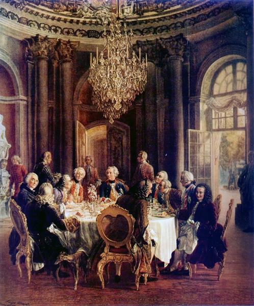 Voltaire in the Court of Frederick II of Prussia by Adolph Menzel