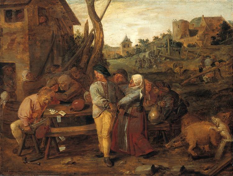 Farmers Fight Party by Adriaen Brouwer at Rijksmuseum