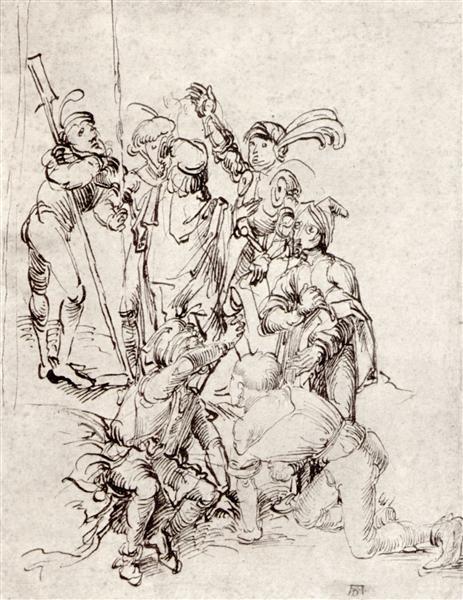 Soldiers under the cross by Albrecht Dürer