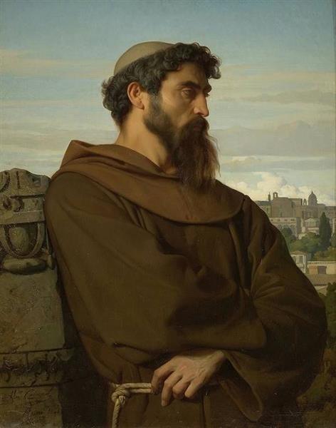 A thinker, a young Roman monk by Alexandre Cabanel