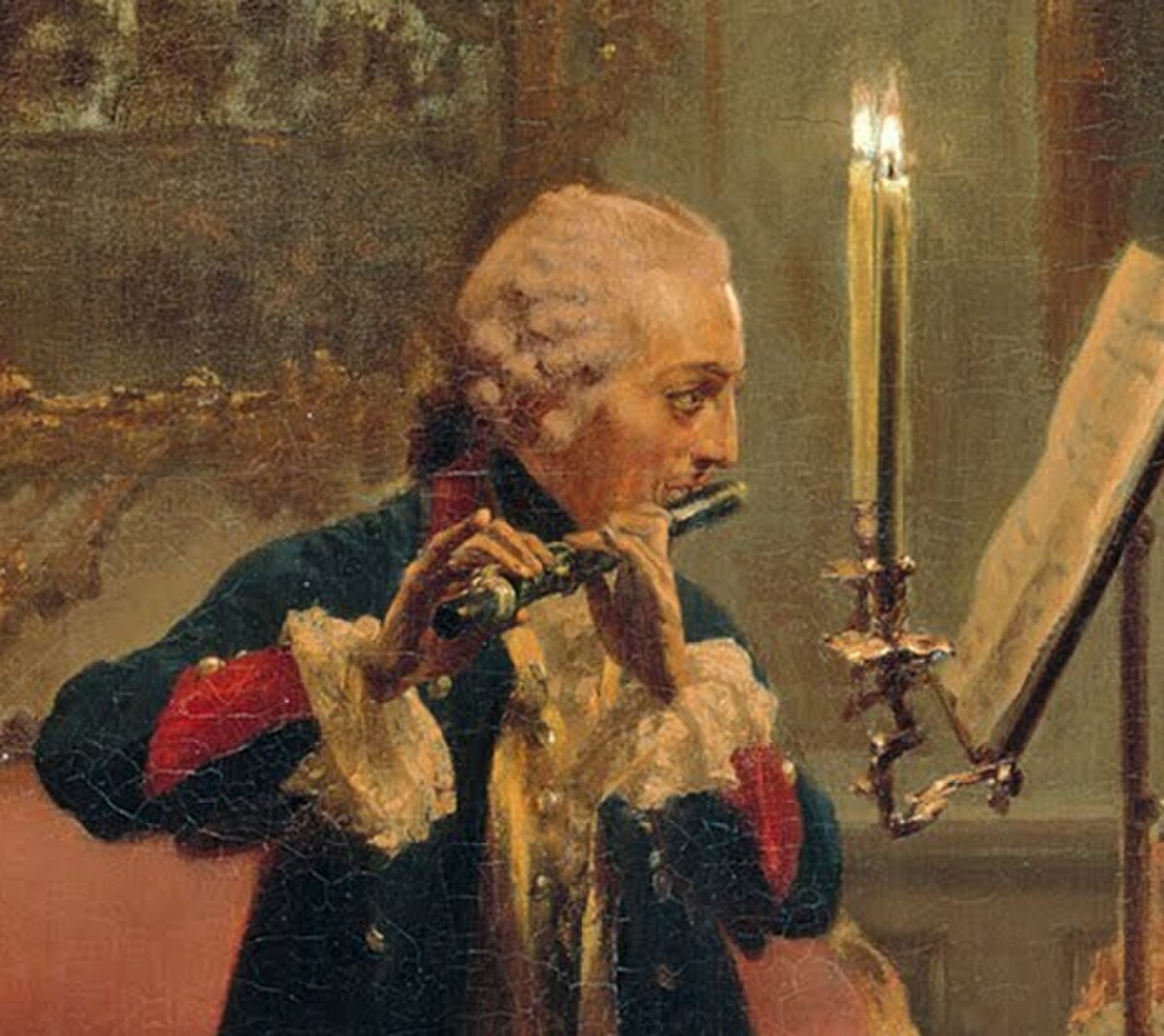 Flute Concert with Frederick the Great at Sanssouci by Adolph Menzel at Private Collection