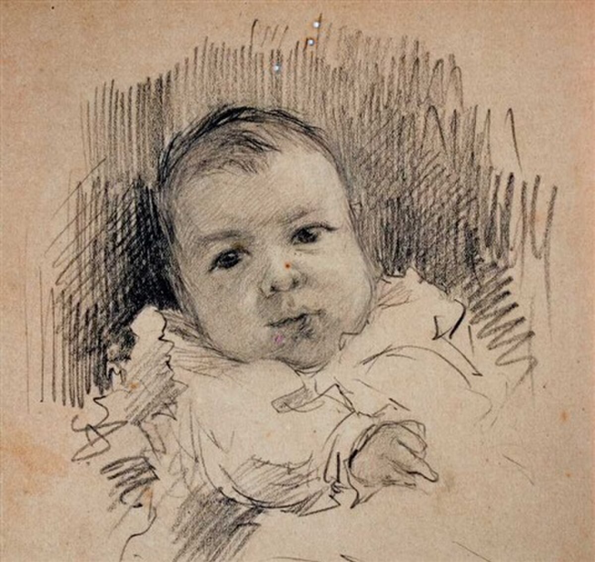 Portrait of a Baby by Adolph Menzel