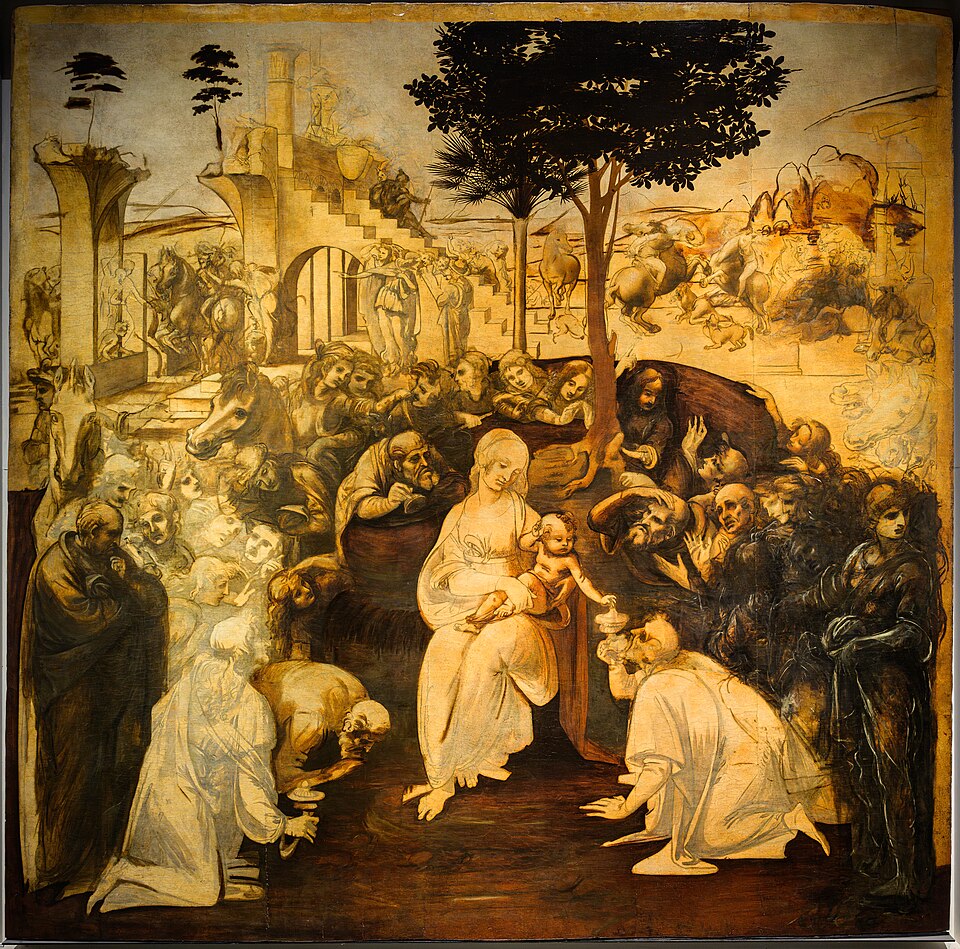 Adoration of the Magi (Unfinished) by Leonardo da Vinci