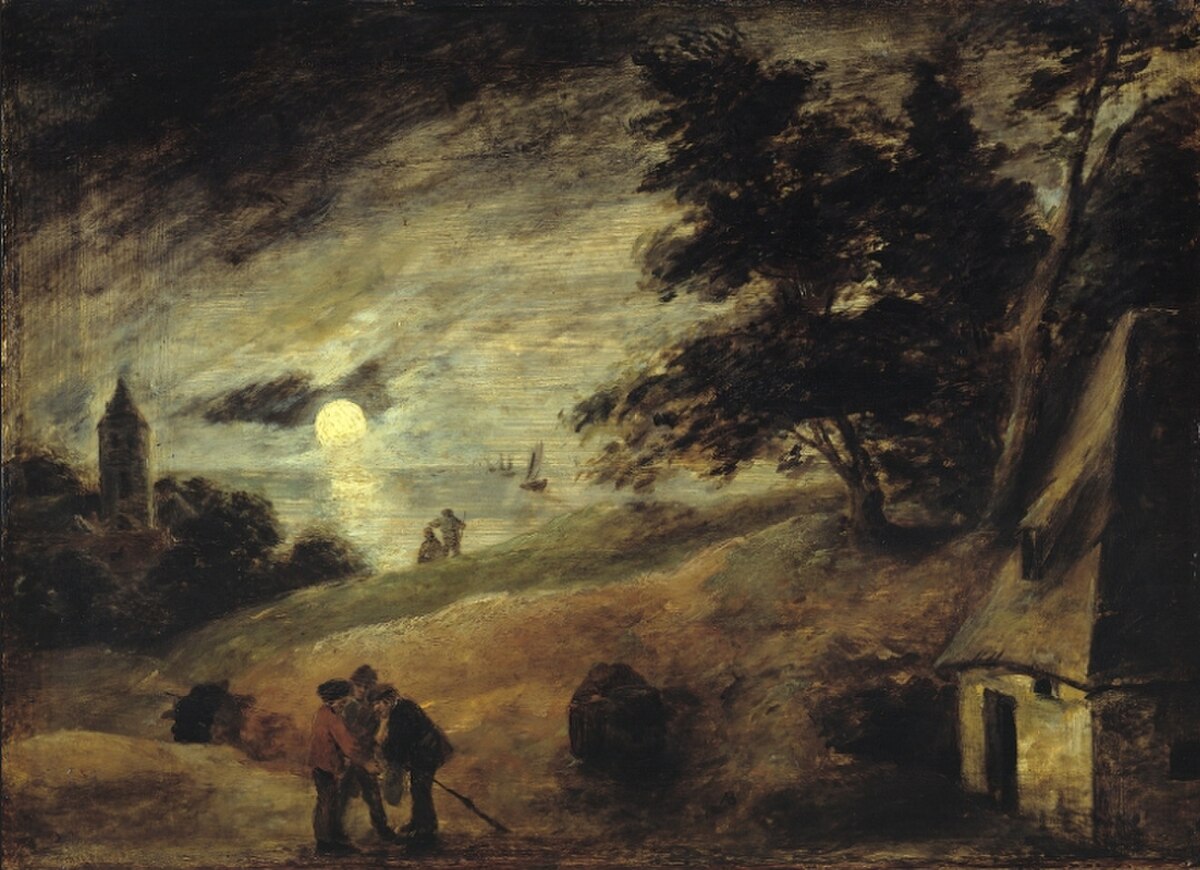 Dune Landscape by Moonlight by Adriaen Brouwer