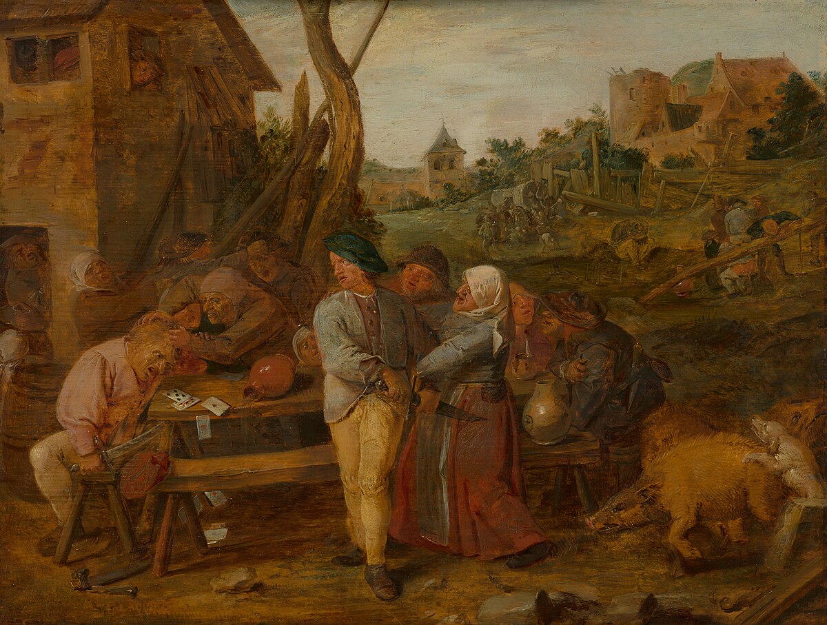 Peasants Fighting by Adriaen Brouwer