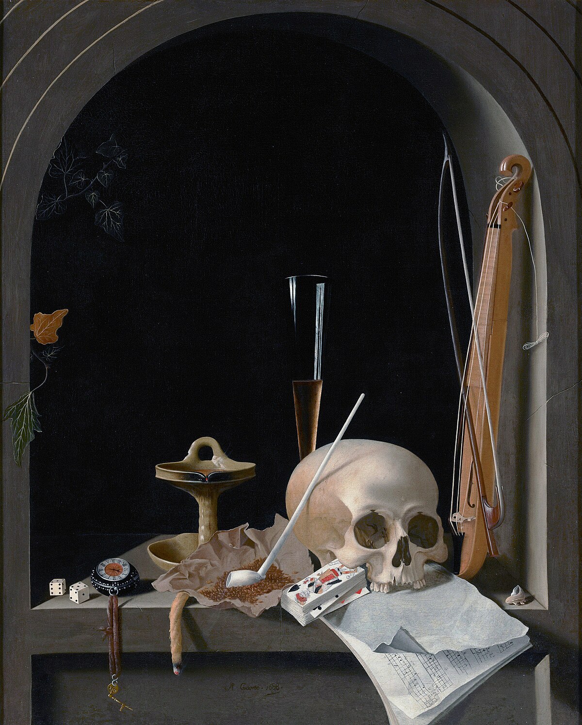 Vanitas Still Life in a Niche