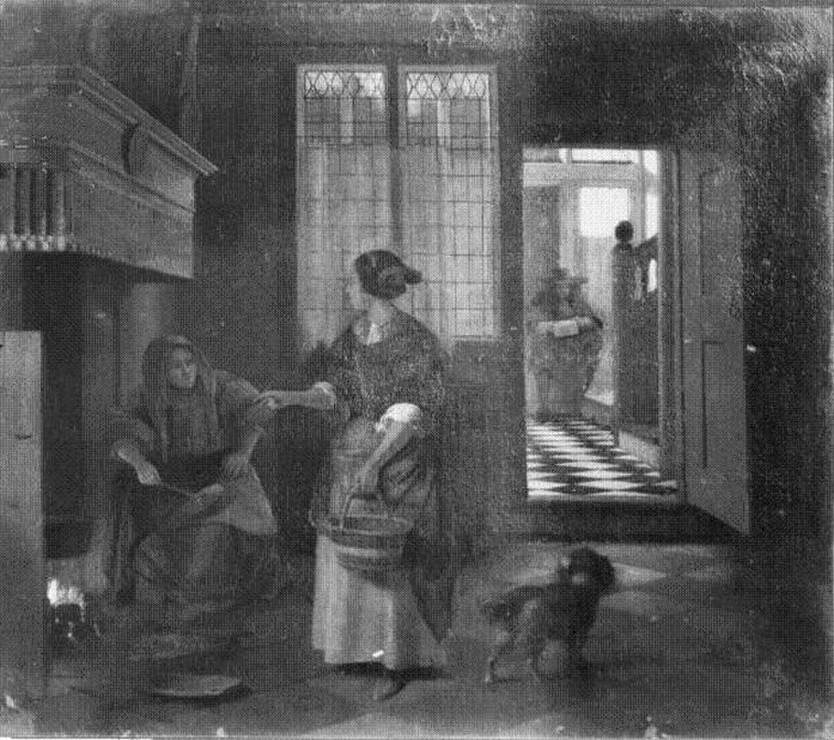A Talk at Fireplace by Adriaen van Ostade at State Hermitage Museum