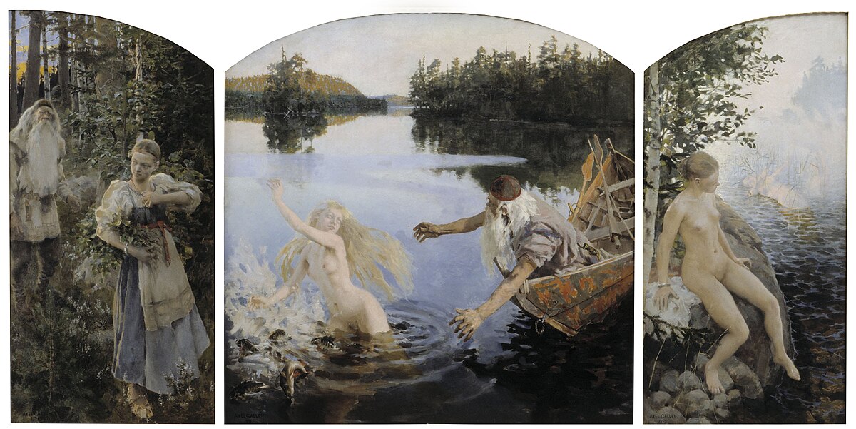 Aino Myth, Triptych by Akseli Gallen-Kallela