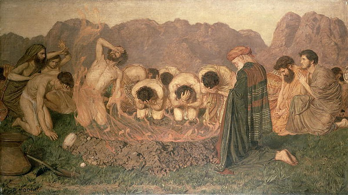 Elijah's Sacrifice by Albert Joseph Moore at Bury Art Museum, Bury