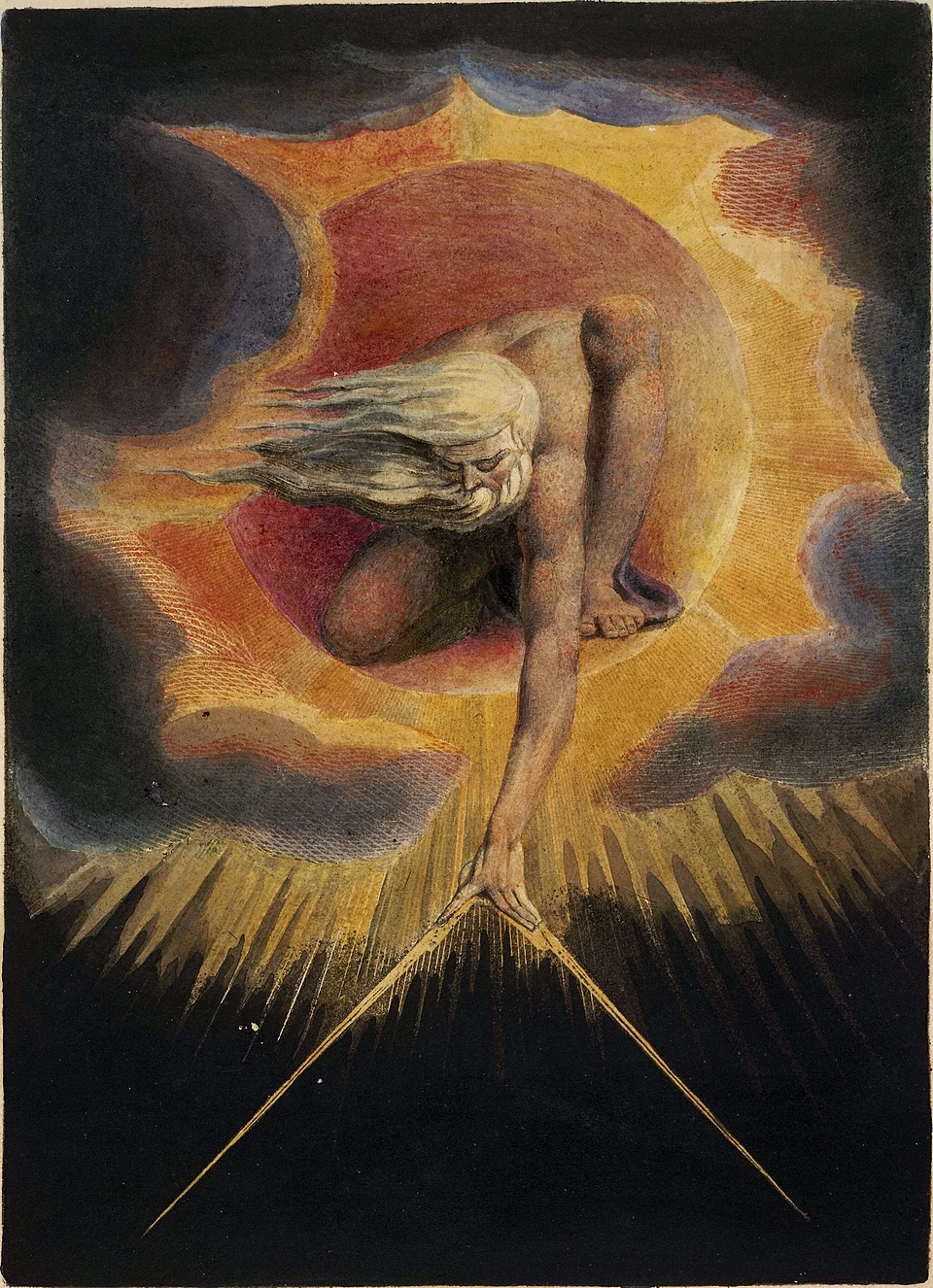 The Ancient of Days by William Blake (1794), Etching with watercolor at British Museum