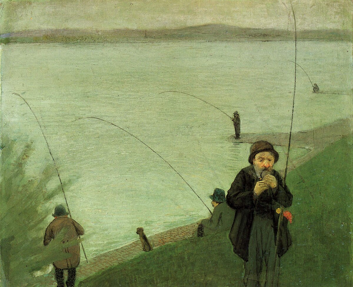 Anglers on the Rhine by August Macke