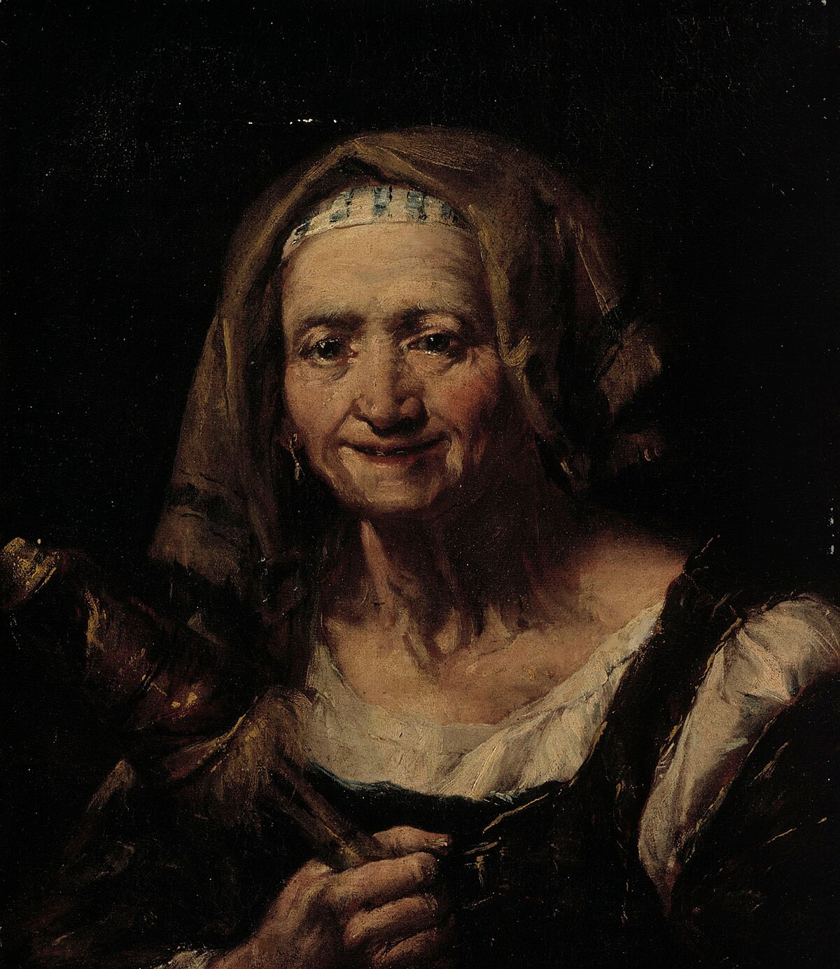 Old Woman with Distaff by Bartolomé Esteban Murillo