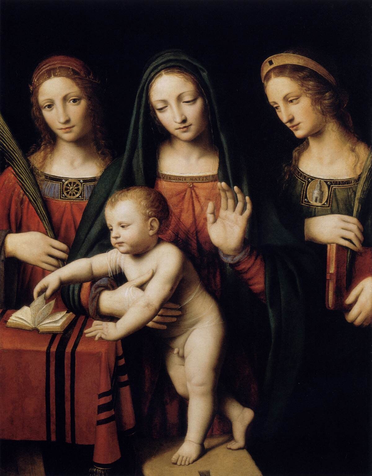 Madonna and Child with Sts Catherine and Barbara by Bernardino Luini at Budapest Museum of Fine Arts, Budapest