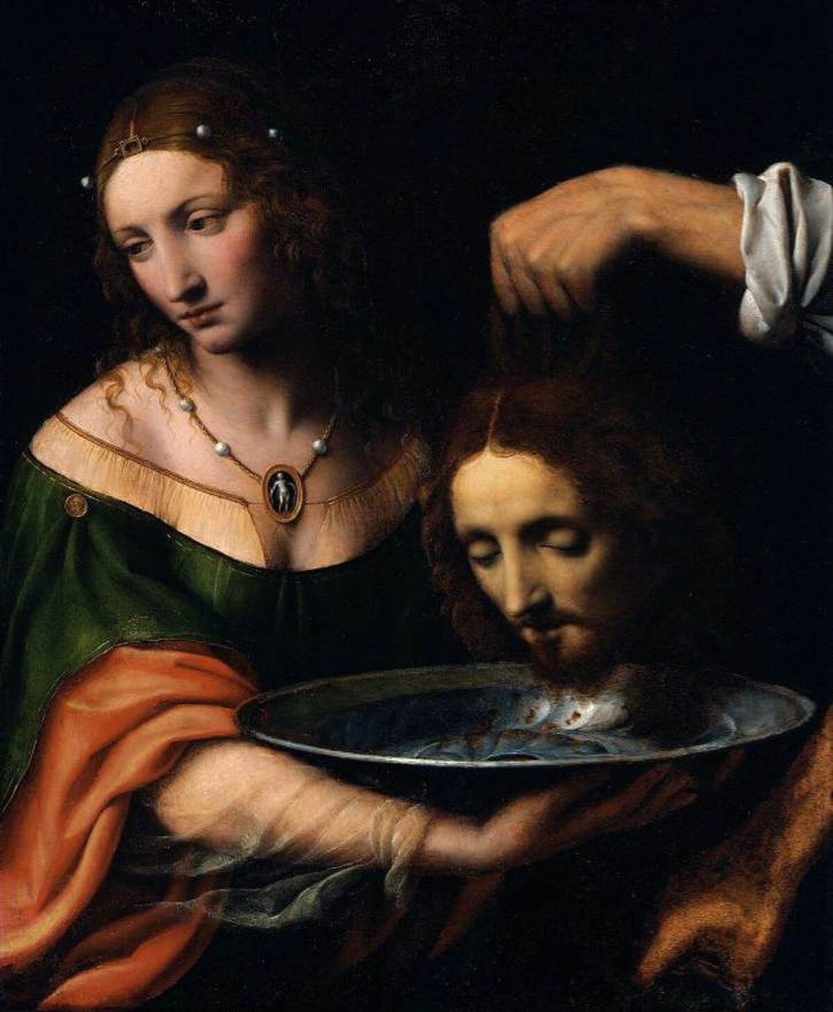 Salome with the Head of St. John the Baptist by Bernardino Luini at Louvre, Paris