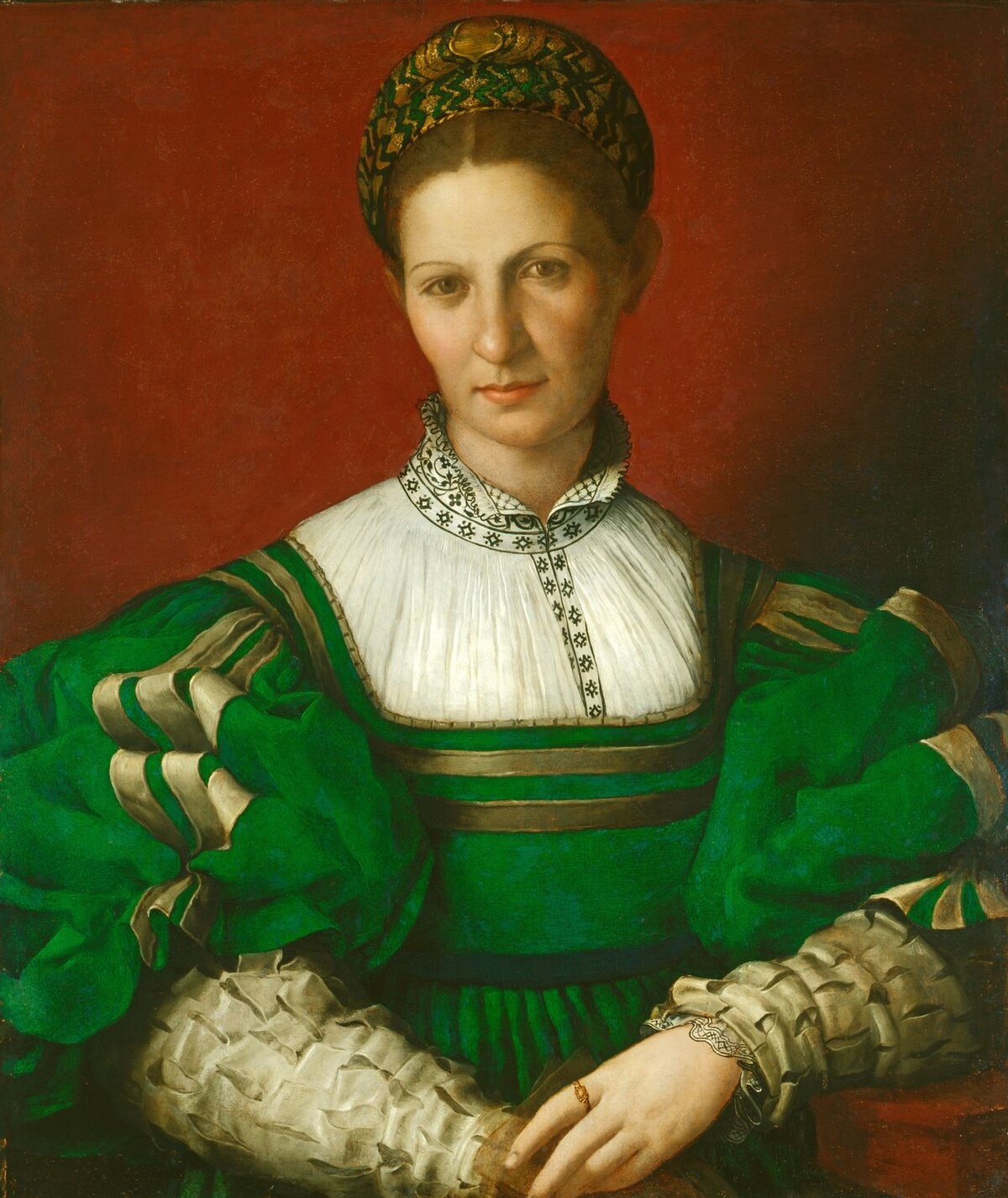 Portrait of a lady in green by Bronzino