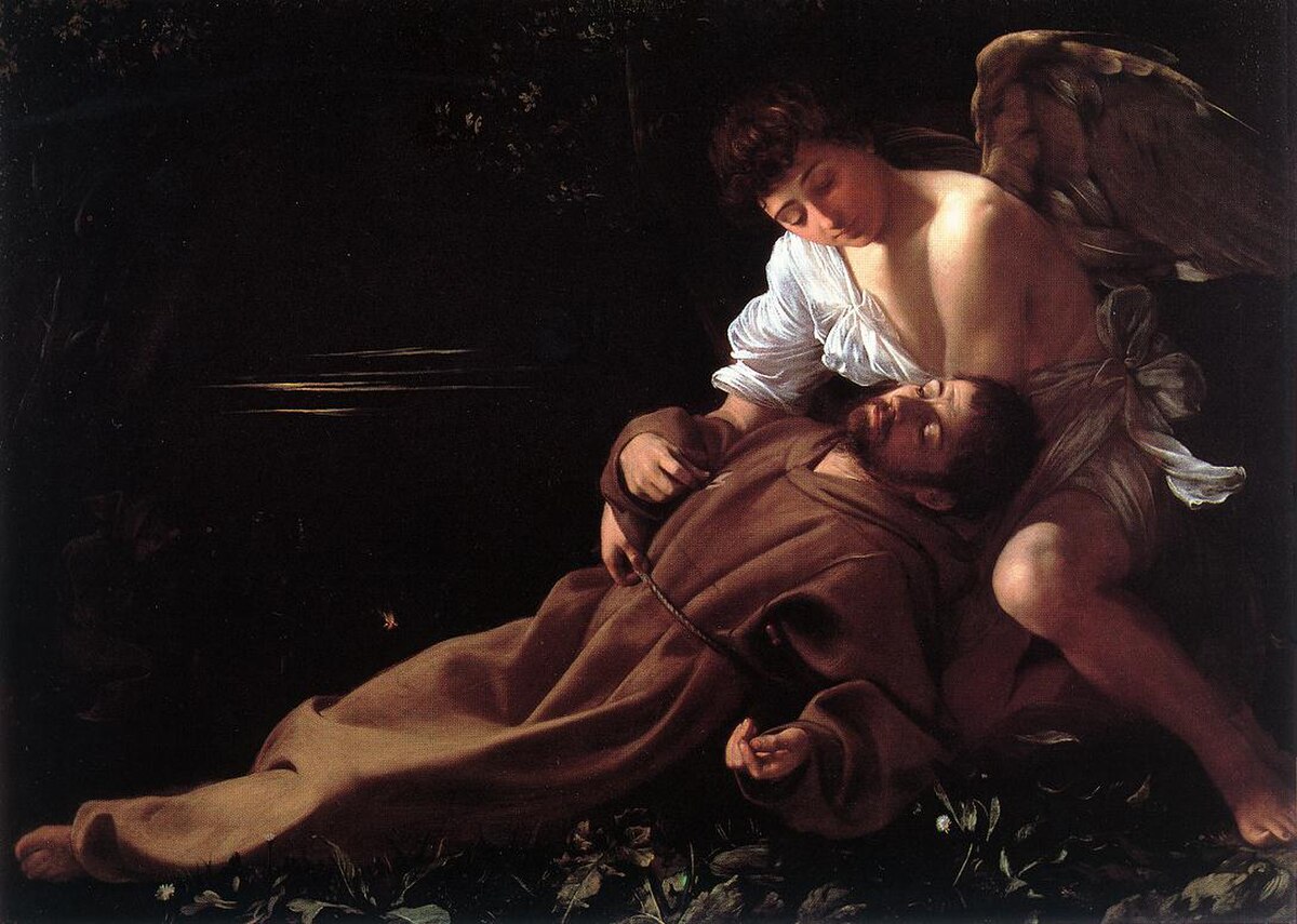 Saint Francis of Assisi in Ecstasy by Caravaggio at Wadsworth Atheneum