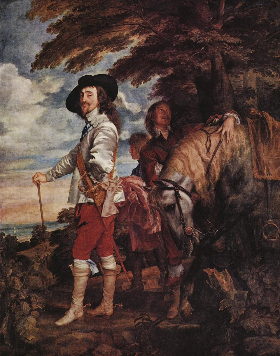 Charles I at the Hunt by Anthony van Dyck (1635), Oil on canvas at Louvre, Paris