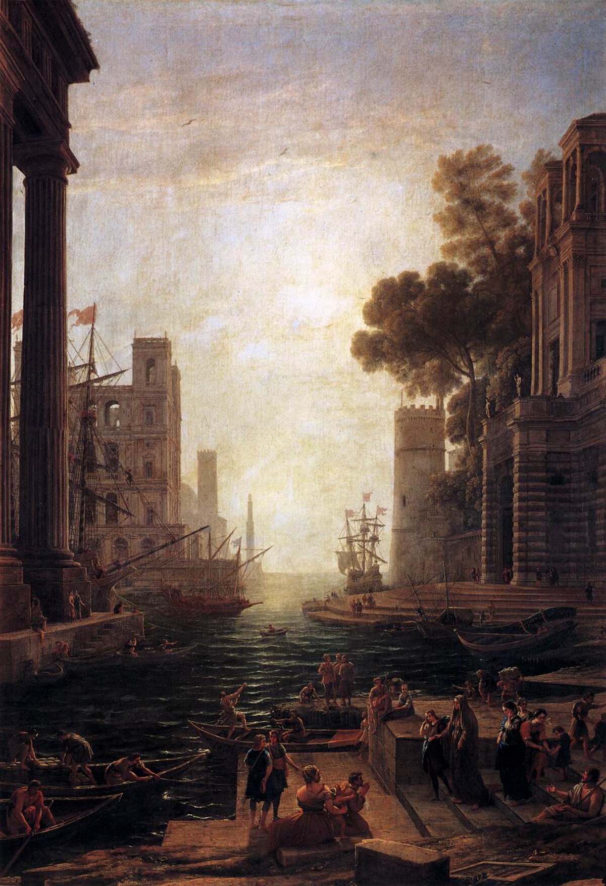 Embarkation of St. Paula Romana at Ostia by Claude Lorrain at Museo del Prado, Madrid