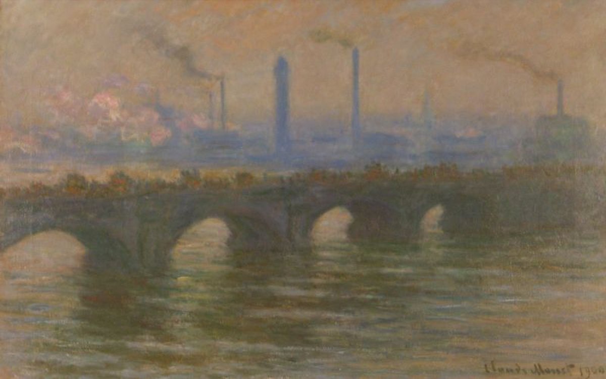 Waterloo Bridge, Overcast Weather by Claude Monet