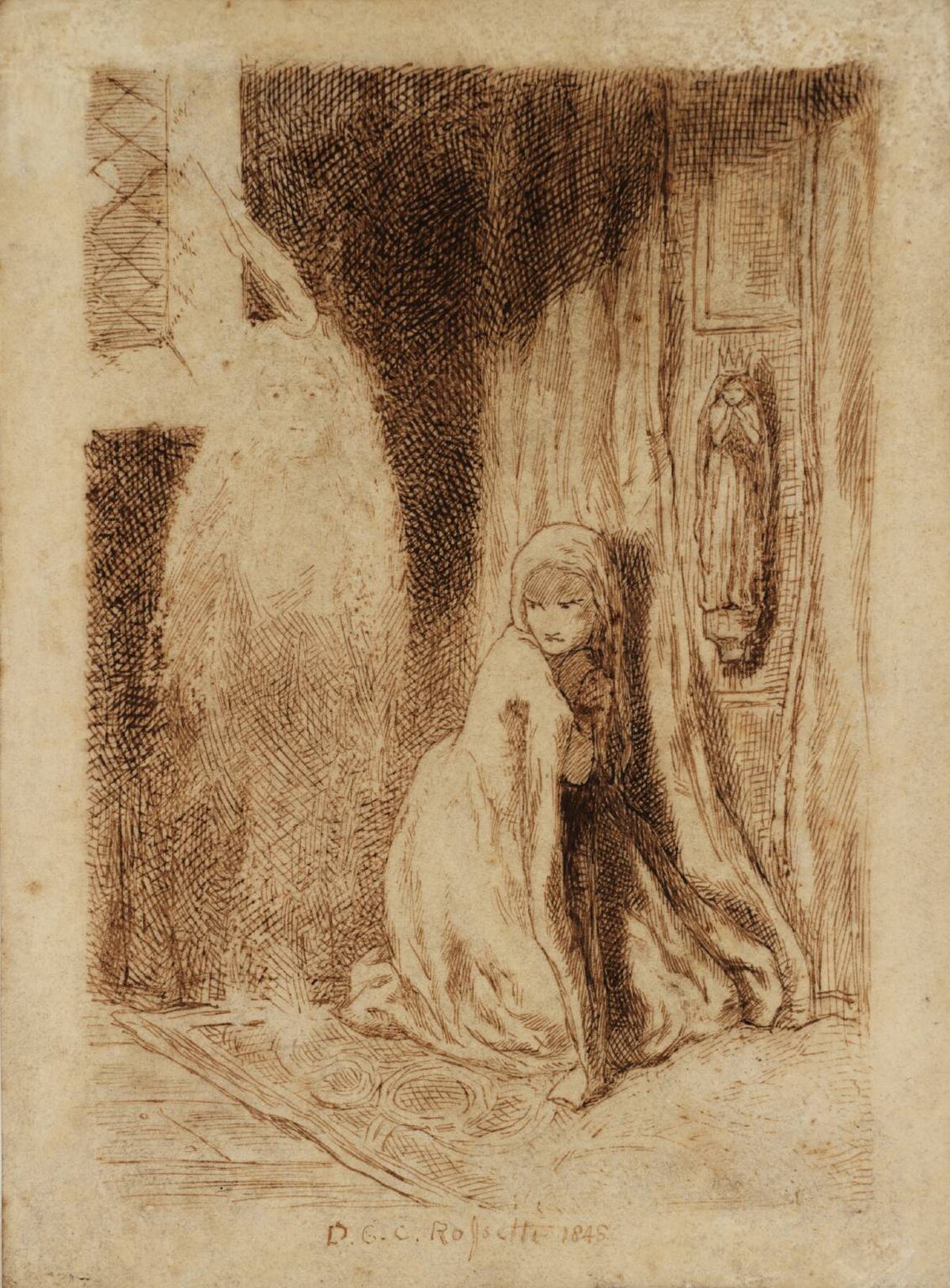 Faust. Margaret in the Church by Dante Gabriel Rossetti