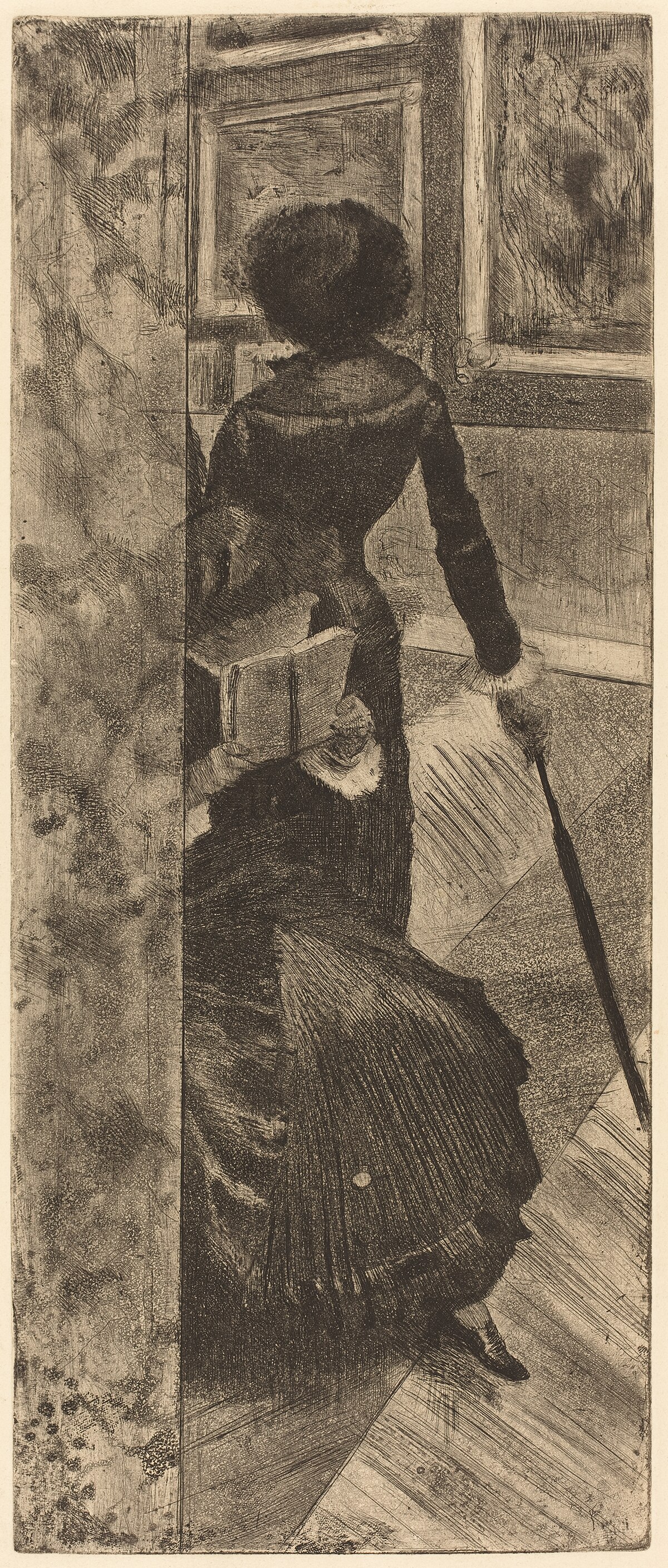 Mary Cassatt at the Louvre by Edgar Degas (1844) at Art Institute of Chicago