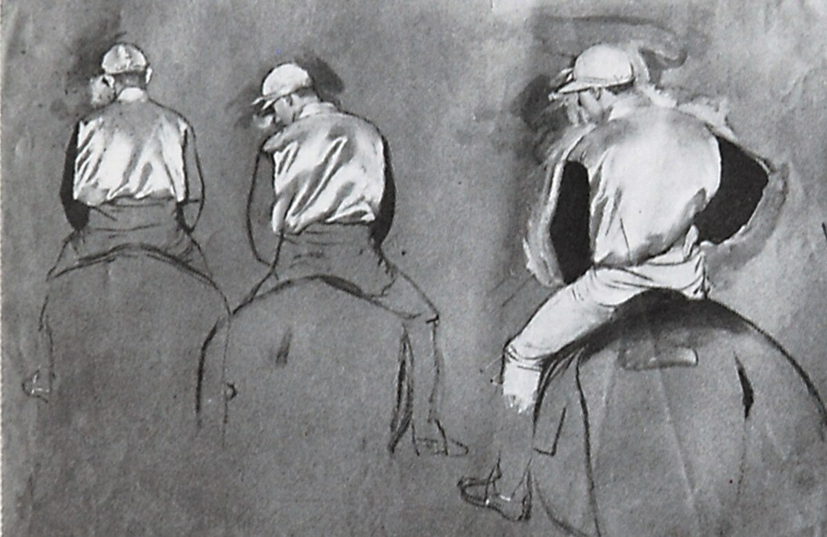 Three Jockeys by Edgar Degas
