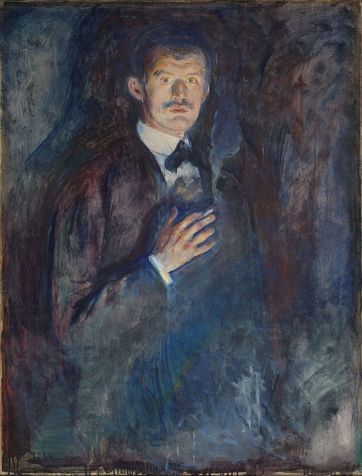 Self portrait by Edvard Munch