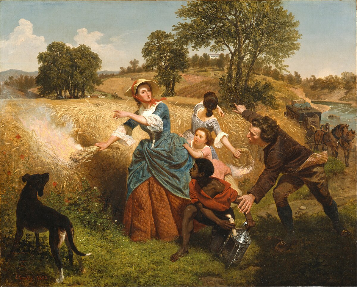 Mrs. Schuyler Burning Her Wheat Fields on the Approach of the British by Emanuel Leutze at Los Angeles County Museum of Art