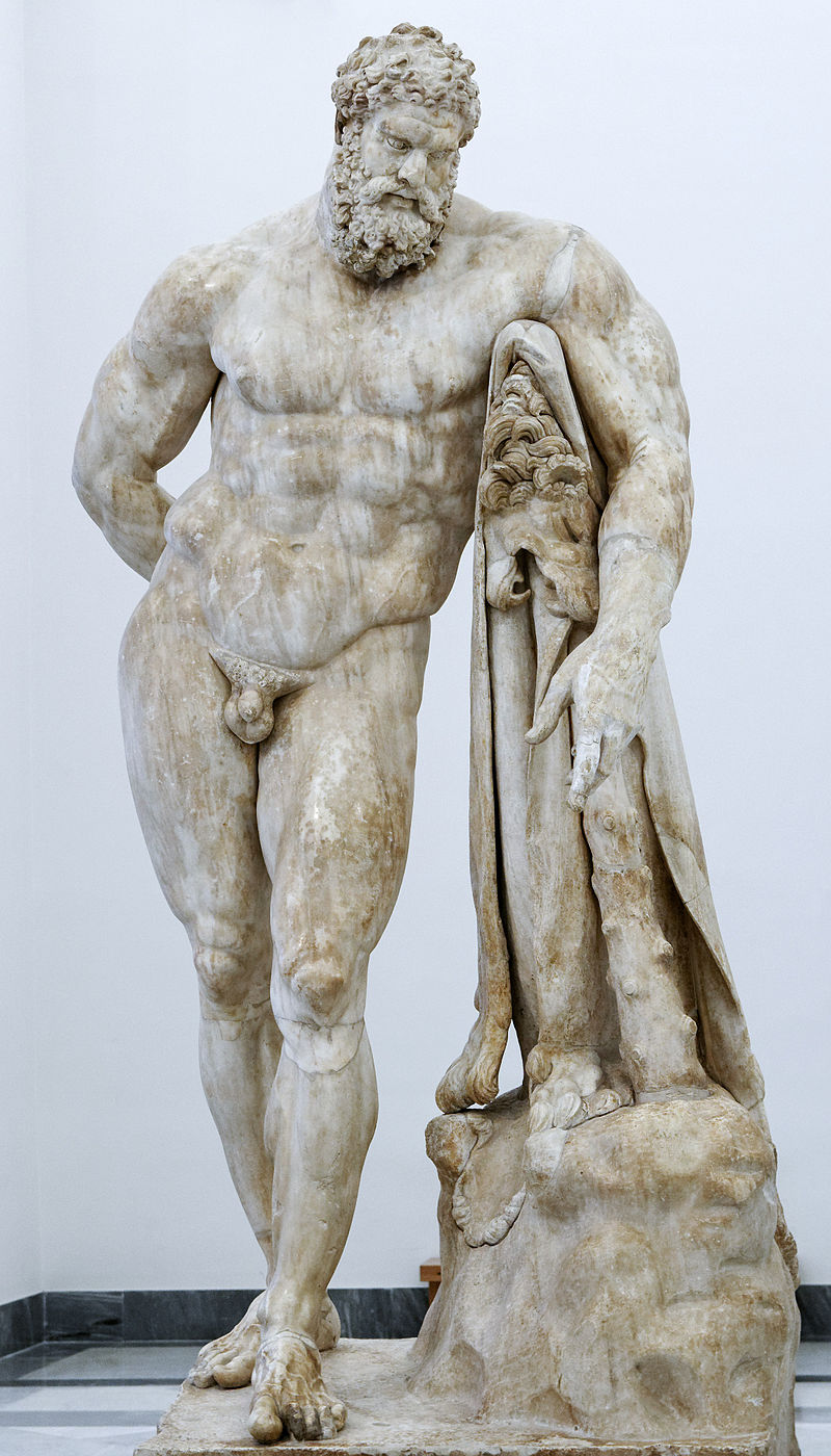 Farnese Hercules by Lysippos (-320), Marble (Roman copy) at Naples National Archaeological Museum