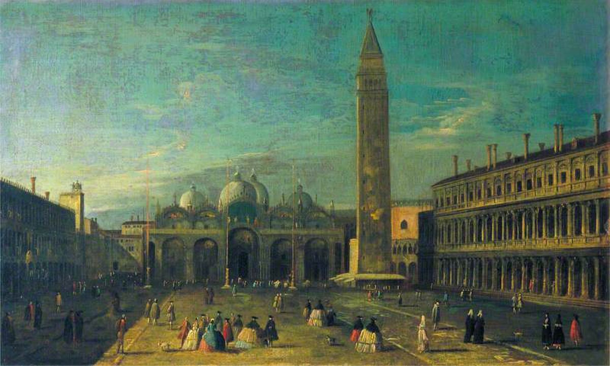 The Piazza San Marco towards the Basilica by Francesco Guardi