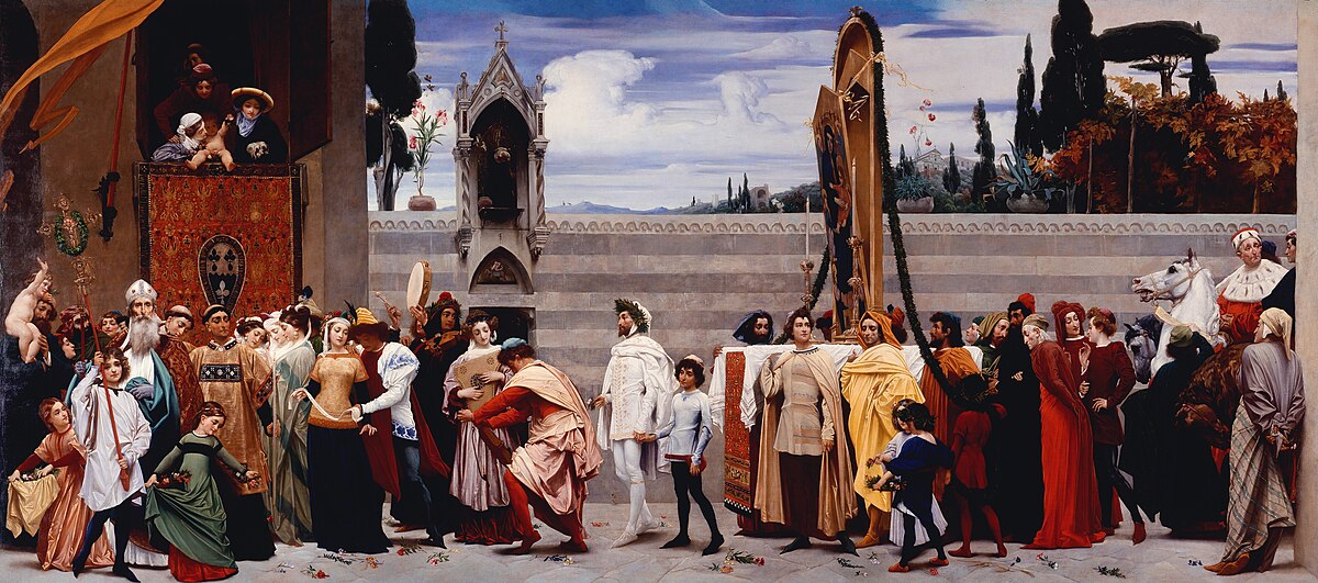 Cimabue's Celebrated Madonna Carried in Procession Through the Streets of Florence by Frederic Leighton at National Gallery