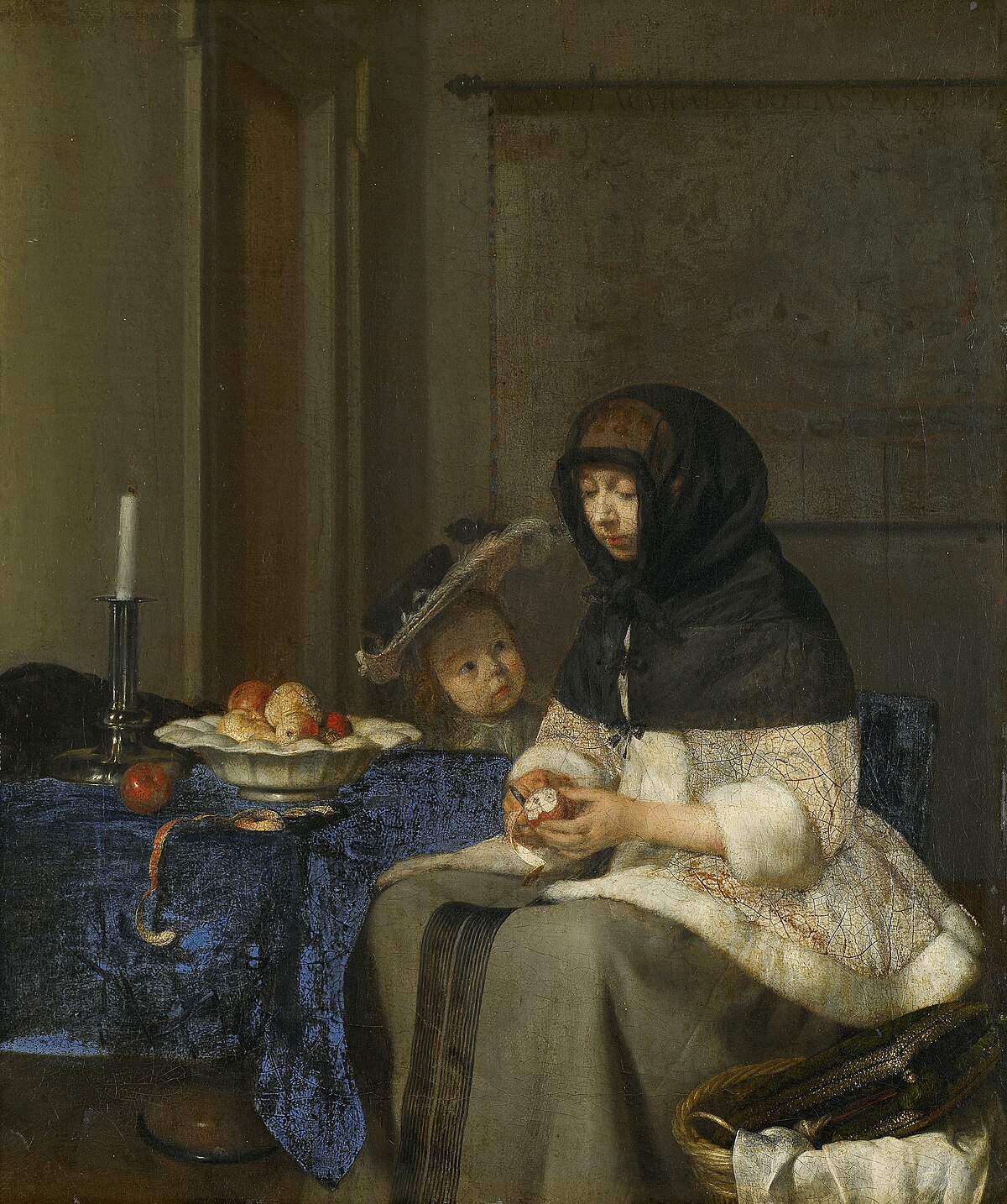 The Apple Peeler by Gabriel Metsu at Louvre, Paris