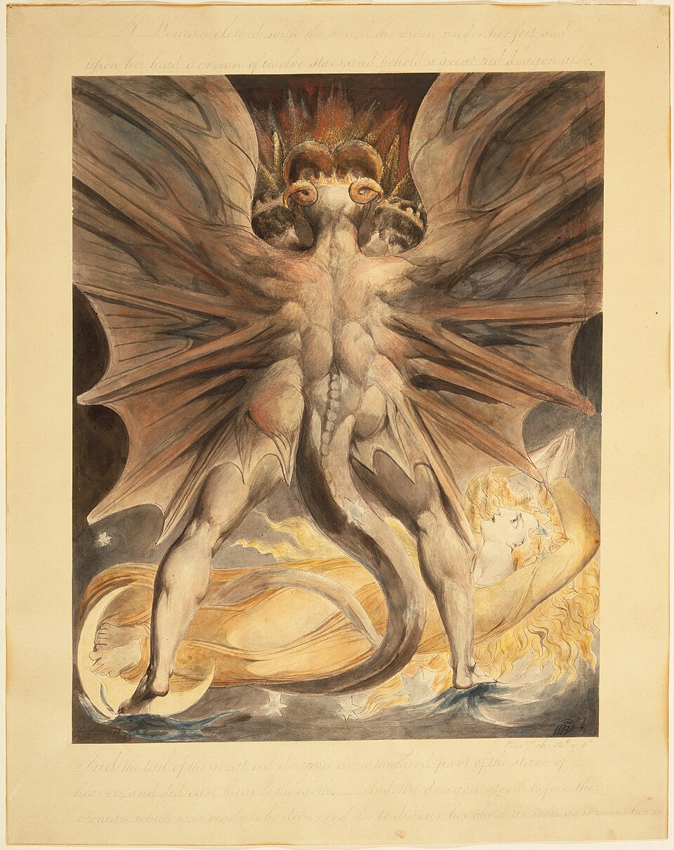The Great Red Dragon and the Woman Clothed in Sun by William Blake