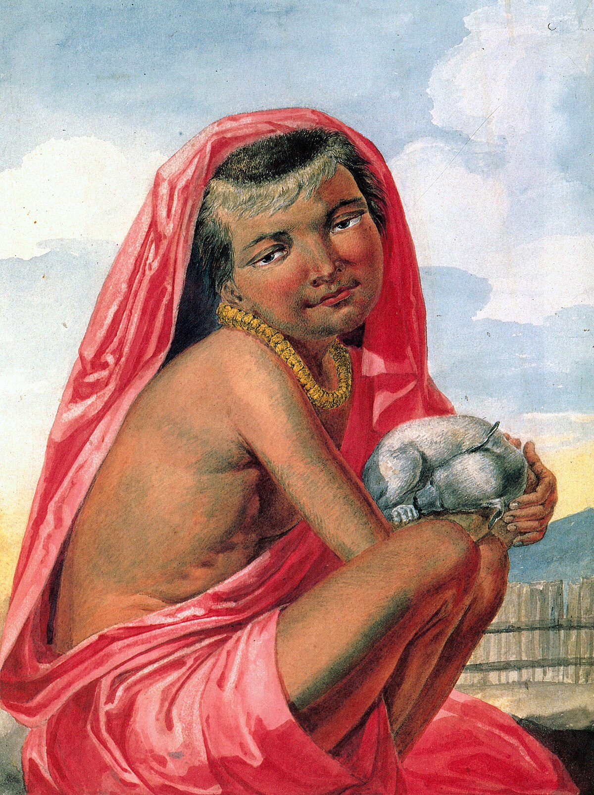 Portrait of a Girl, Head Slightly Turned Left by Gustav Klimt at Private Collection