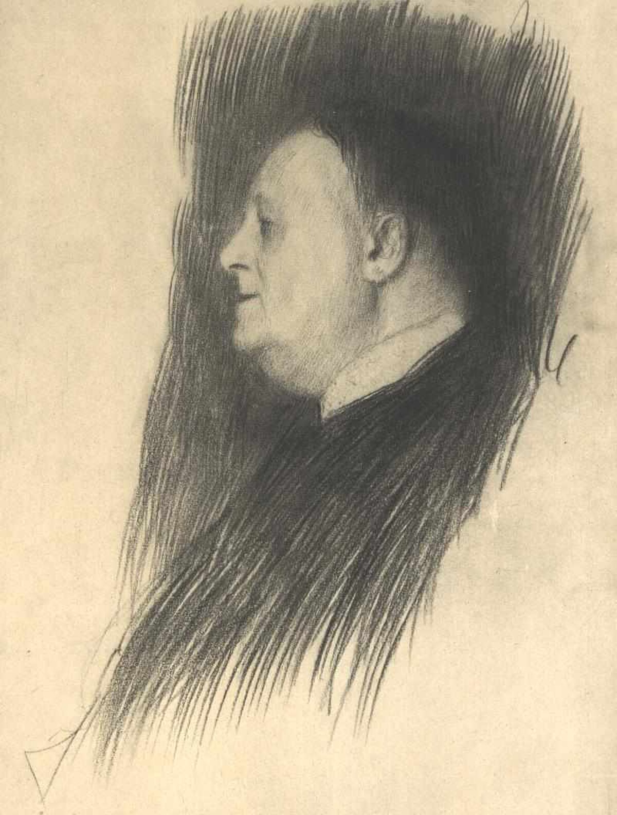 Portrait of a Man Facing Left by Gustav Klimt at Private Collection