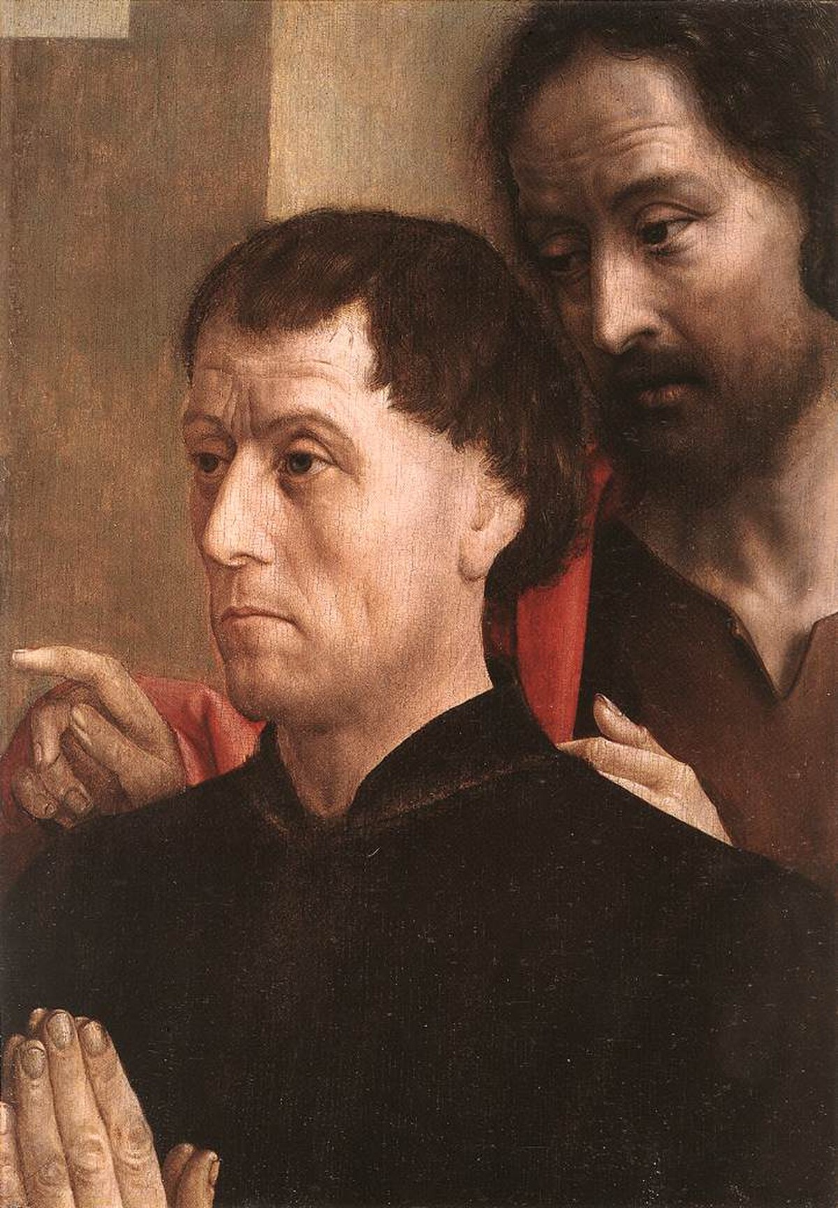 Portrait of a Man of Prayer with St. John the Baptist by Hugo van der Goes