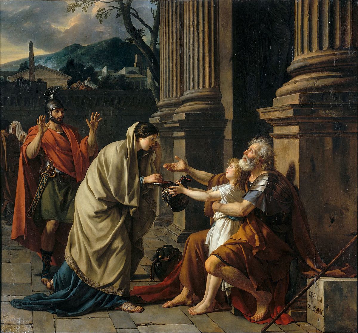 Belisarius Begging for Alms by Jacques-Louis David