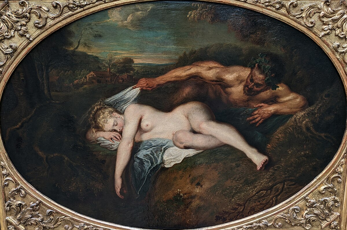 Nymph and Satyr, or Jupiter and Antiope by Jean-Antoine Watteau