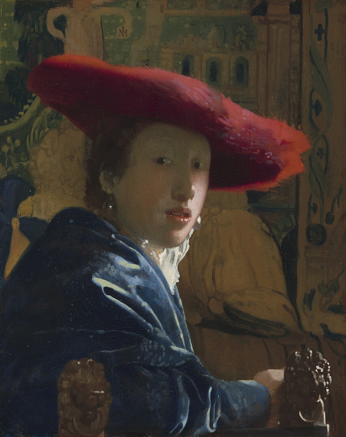 Girl with the Red Hat by Johannes Vermeer (1665), oil painting at Private Collection