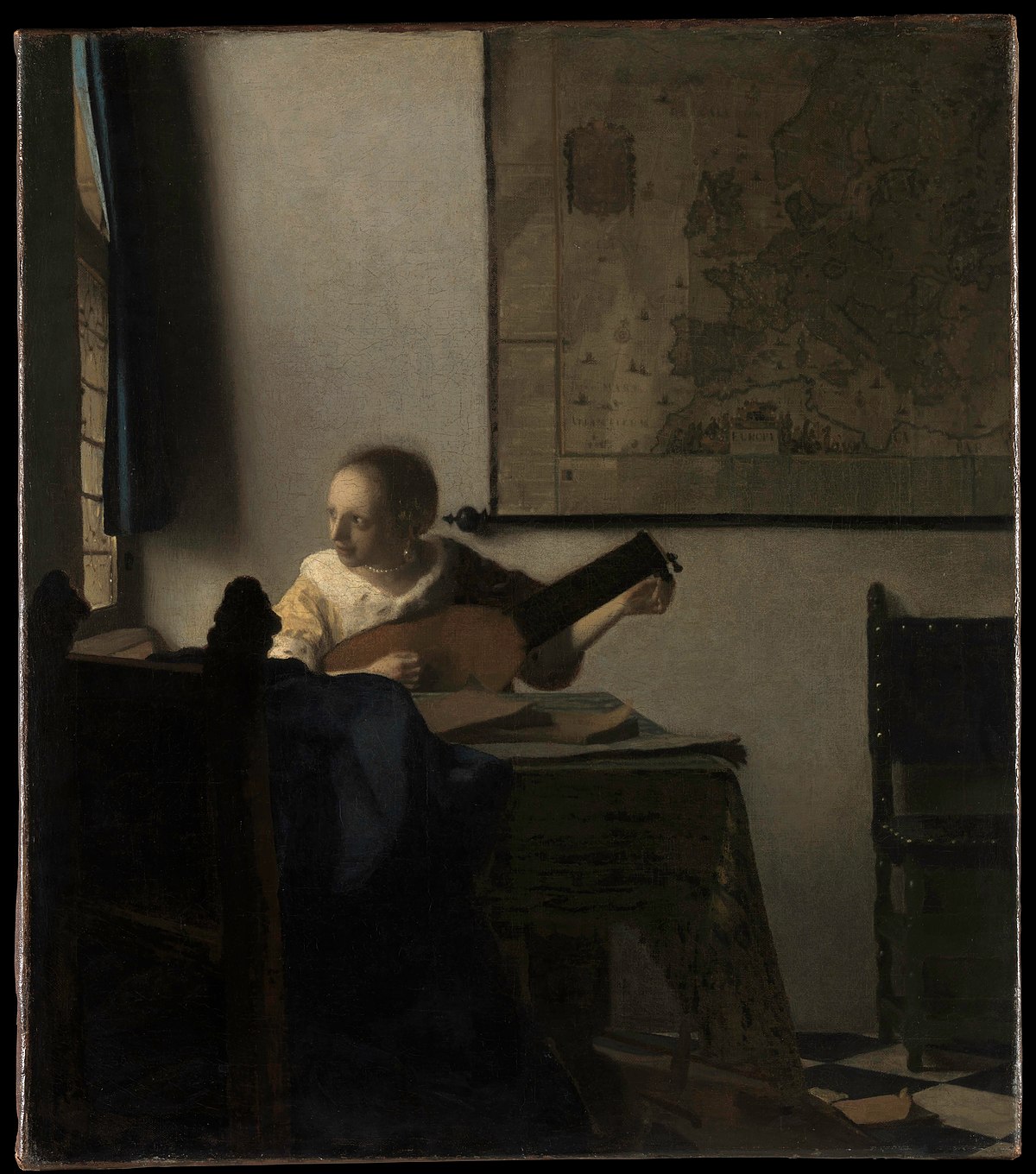 Woman with a Lute by Johannes Vermeer (1662), tempera at The Metropolitan Museum of Art