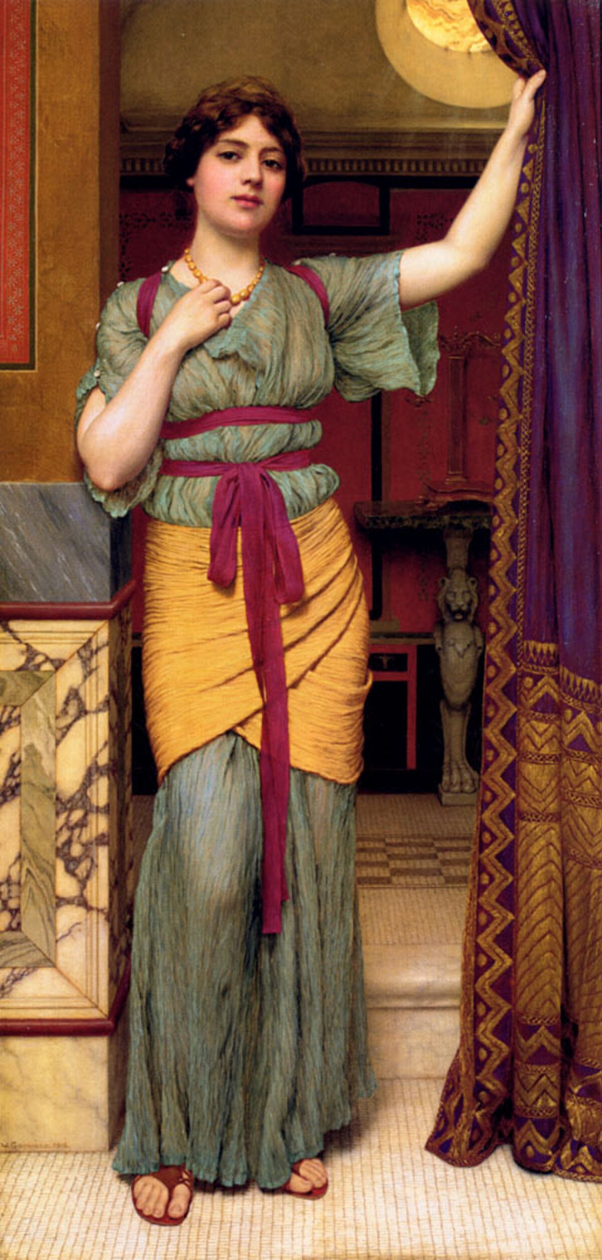 Pompeian Girl by John William Godward at Private Collection
