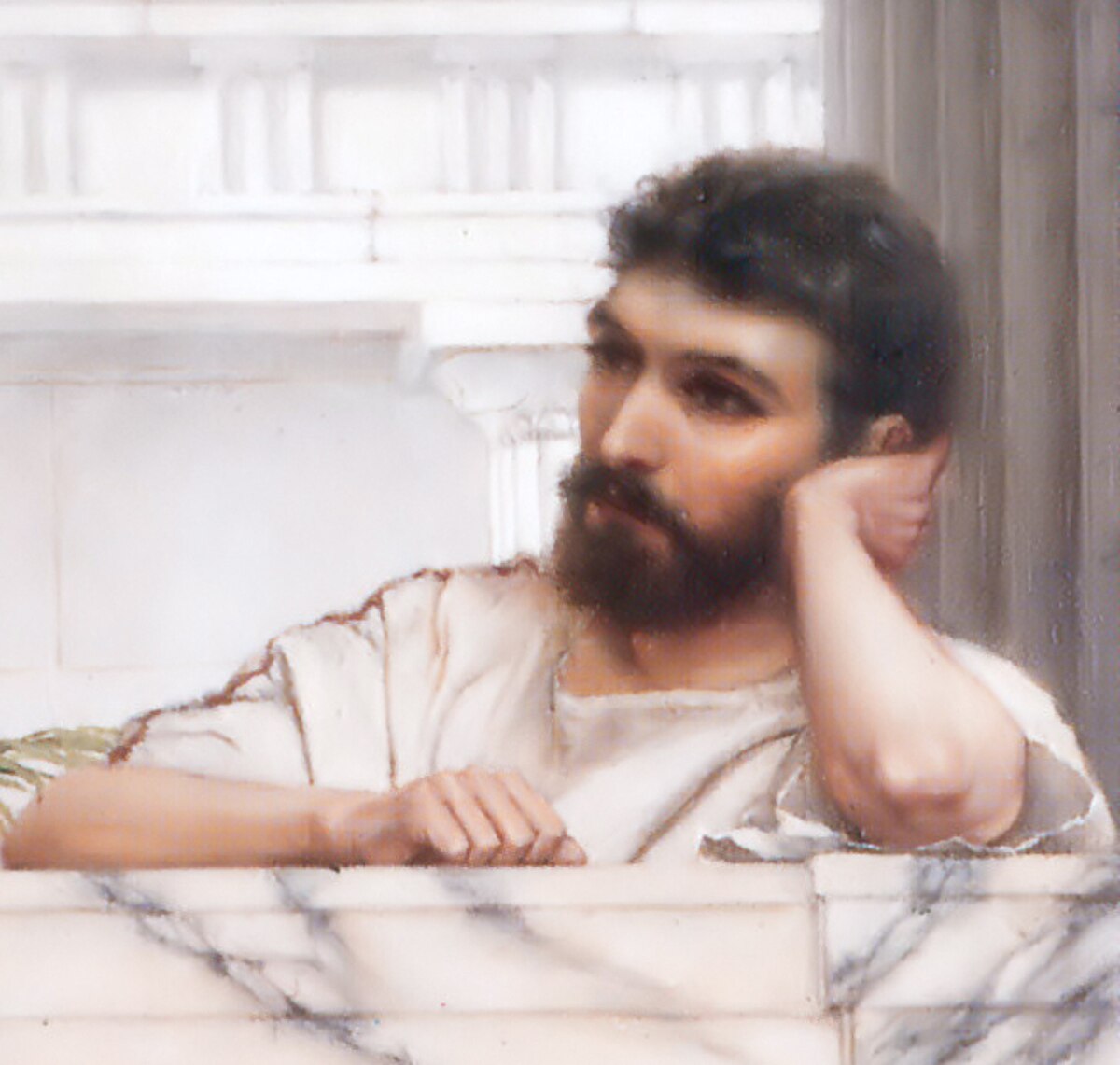 Waiting for an Answer by John William Godward at Private Collection
