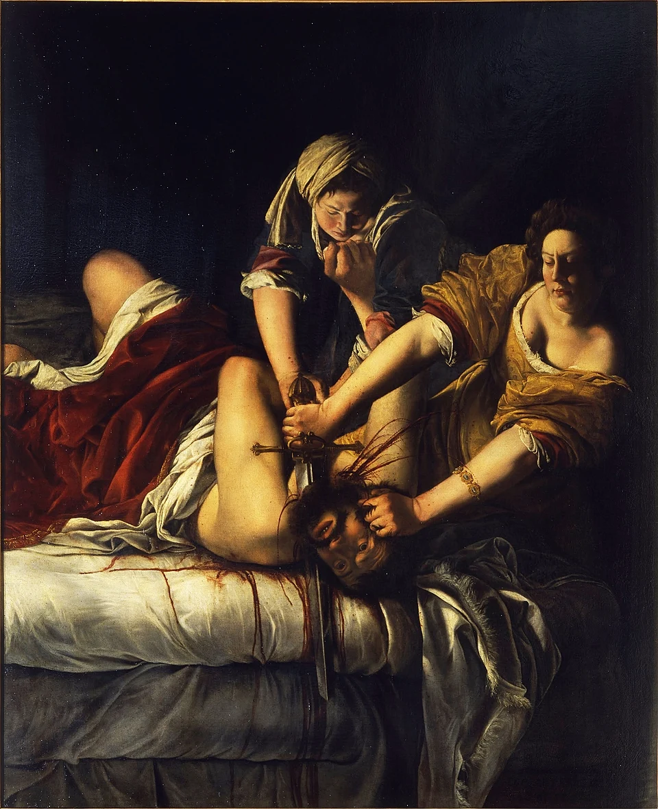 Judith Slaying Holofernes by Artemisia Gentileschi (1620), Oil on canvas at Uffizi Gallery, Florence