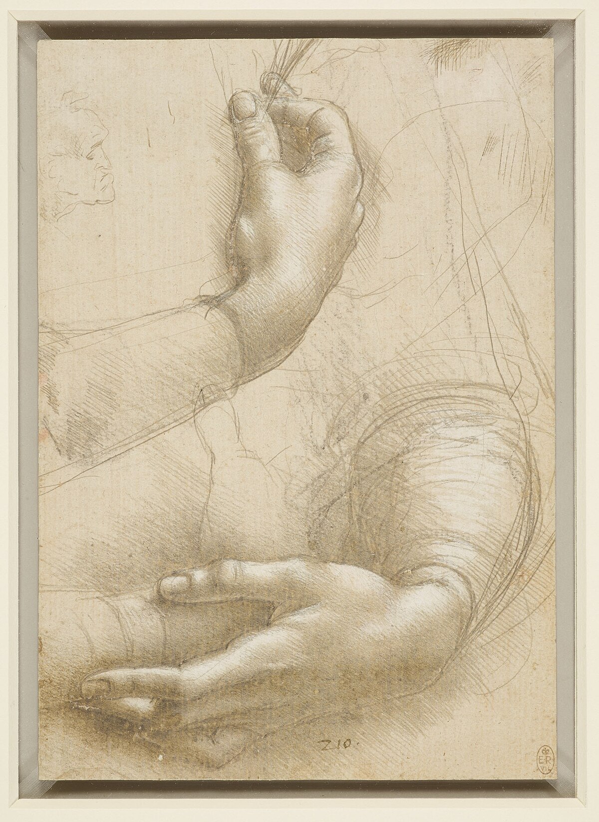 Study sheet by Leonardo da Vinci at Uffizi Gallery, Florence