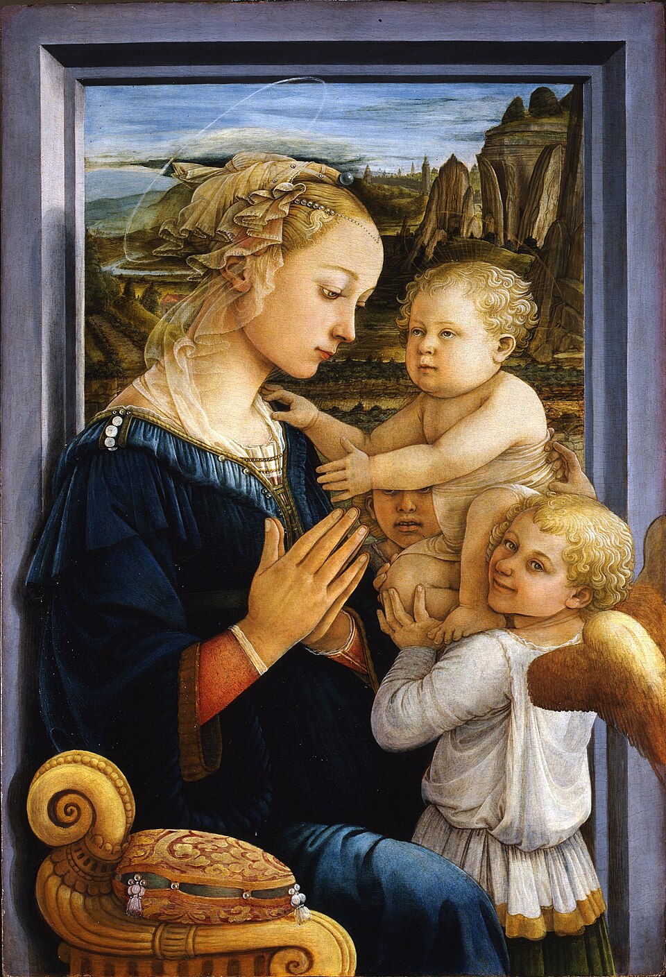 Madonna with Child and Two Angels by Filippo Lippi