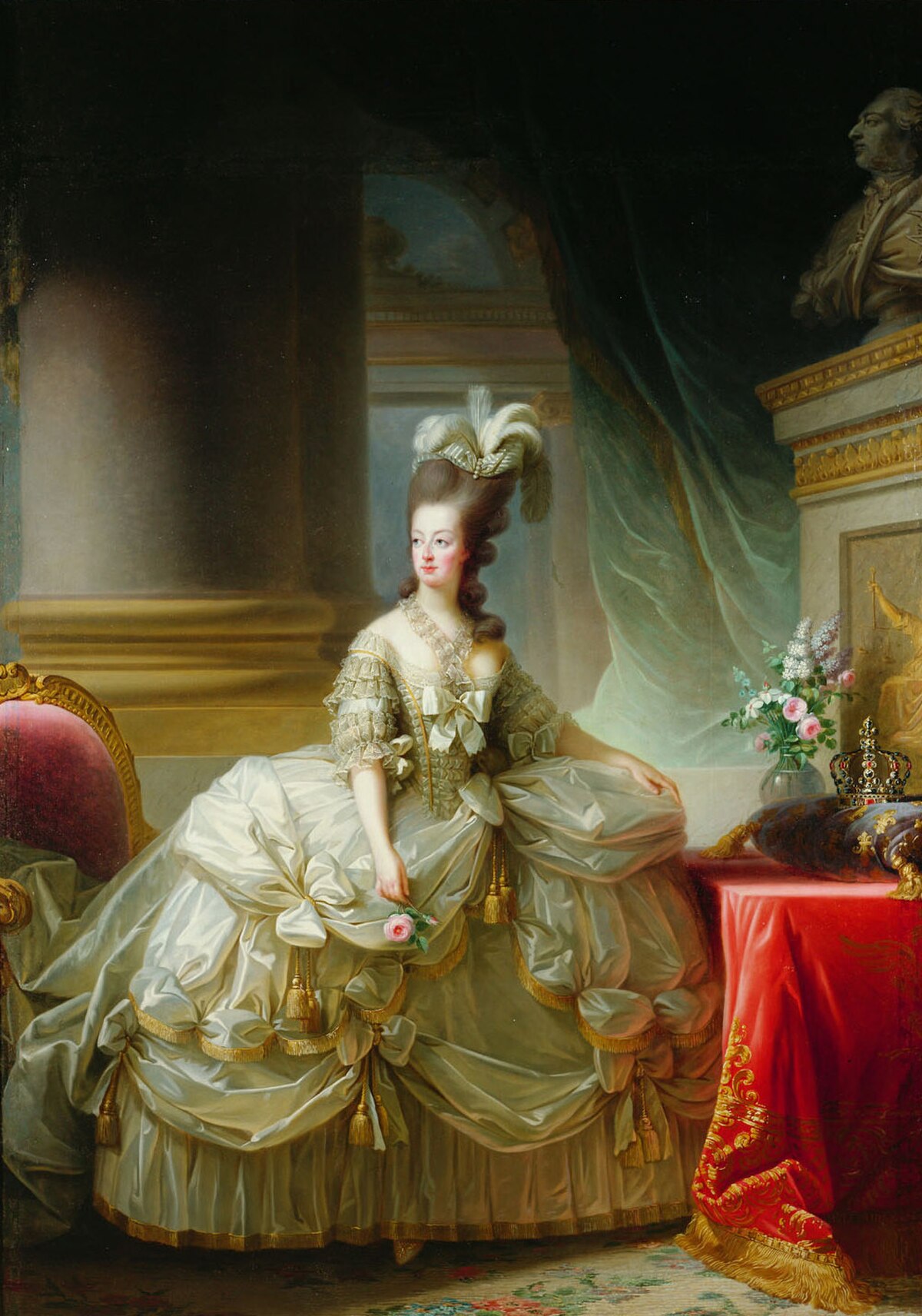 Marie Antoinette with a Rose by Élisabeth Vigée Le Brun