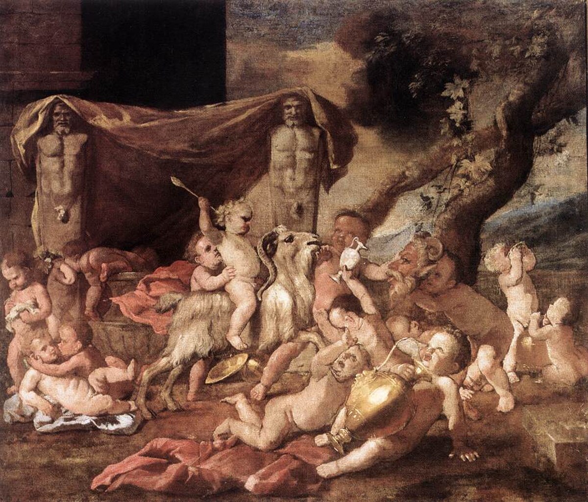Bacchanal of Putti by Nicolas Poussin