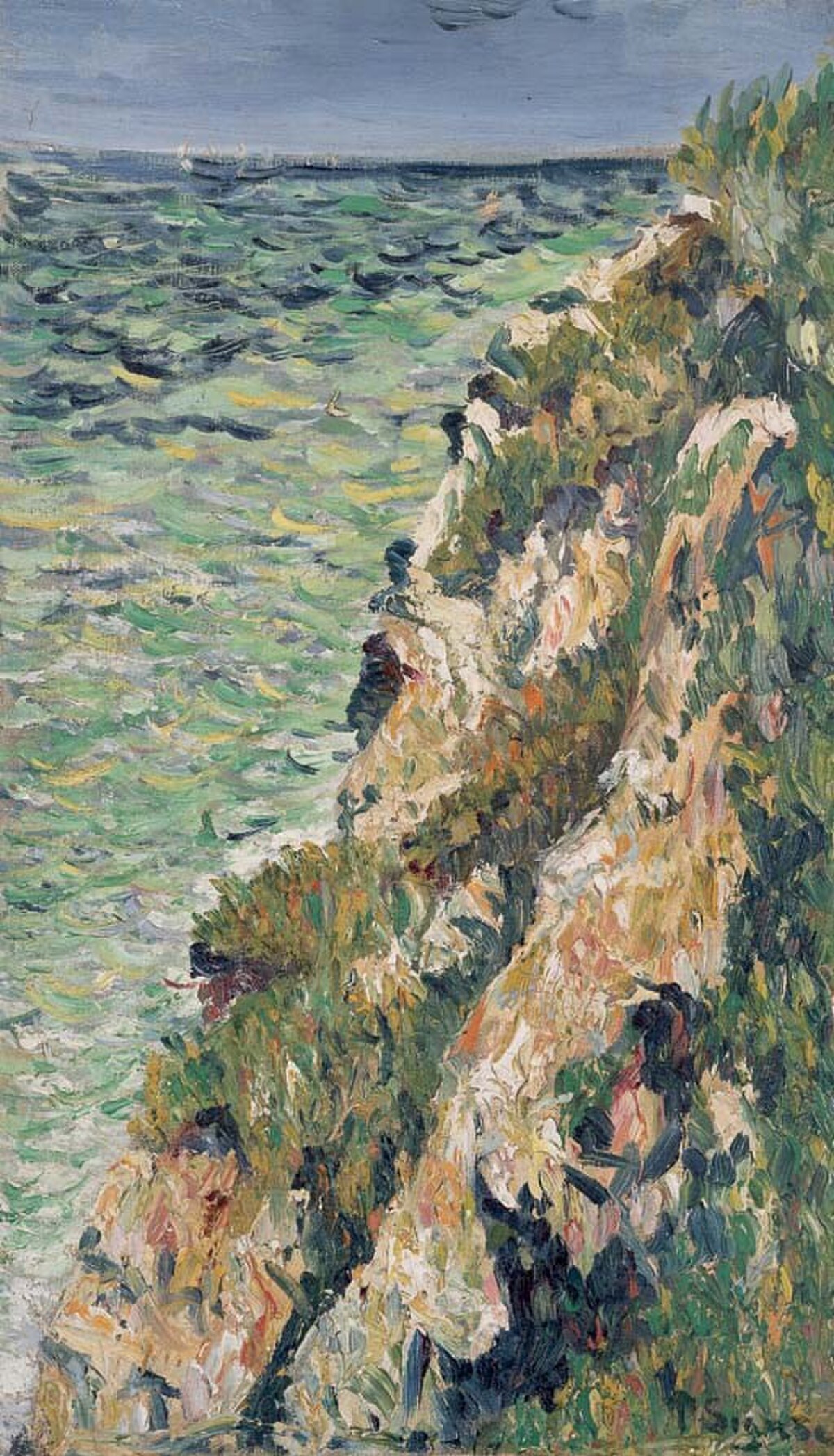 Port en Bessin, a Cliff by Paul Signac