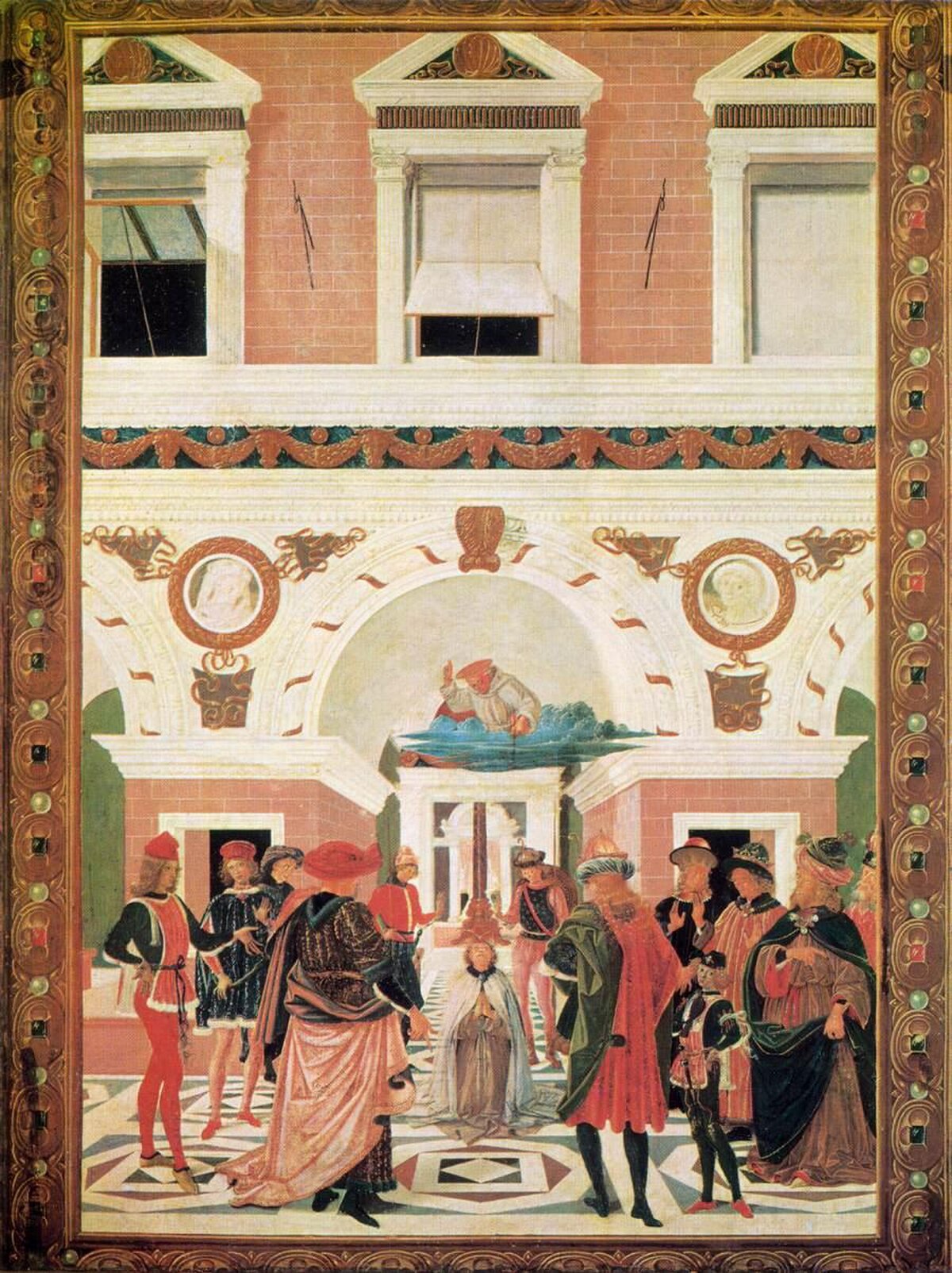 The Miracles of San Bernardino. The Healing of the blind and deaf Riccardo Micuzio by Perugino