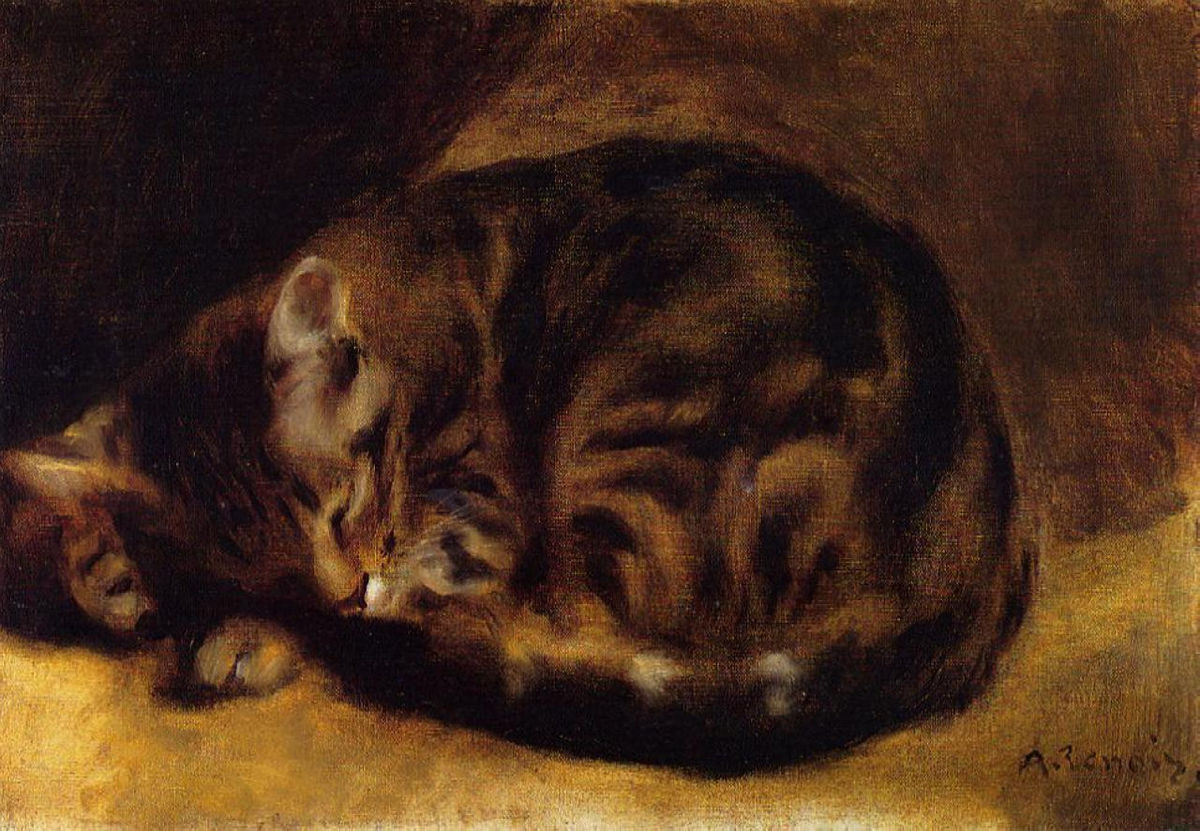 Sleeping Cat by Pierre-Auguste Renoir at Private Collection
